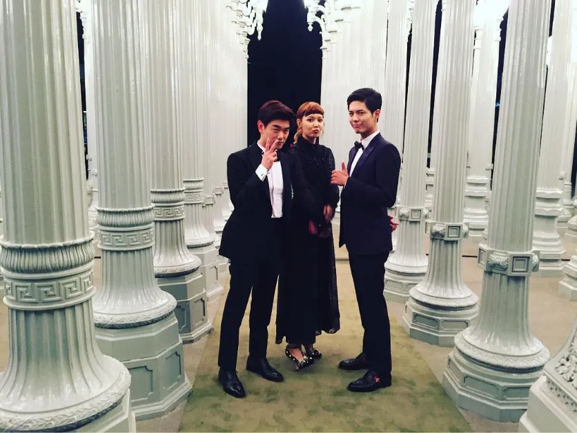 Foto Eric Nam bareng Park Bo Gum dan Sooyoung Girls Generation di LA. ©soompi.com