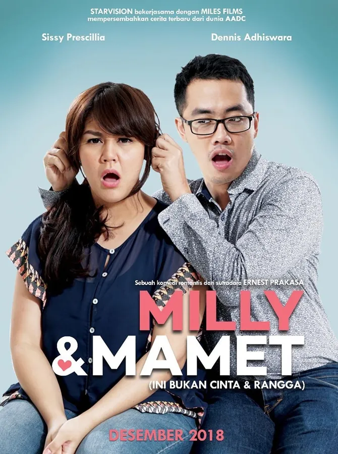 Poster film MILLY & MAMET yang dibagikan oleh Ernest. © Instagram/ernestprakasa