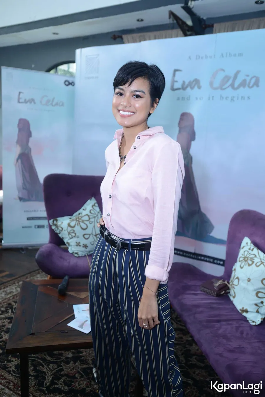 Eva Celia ikuti jejak sang ayah terjun ke dunia musik. ŠKapanLagi.com/Muhammad Akrom Sukarya