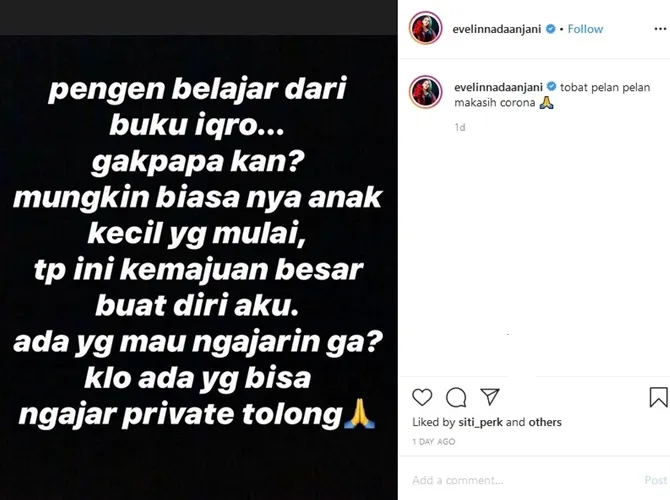 credit: instagram @evelinnadaanjani