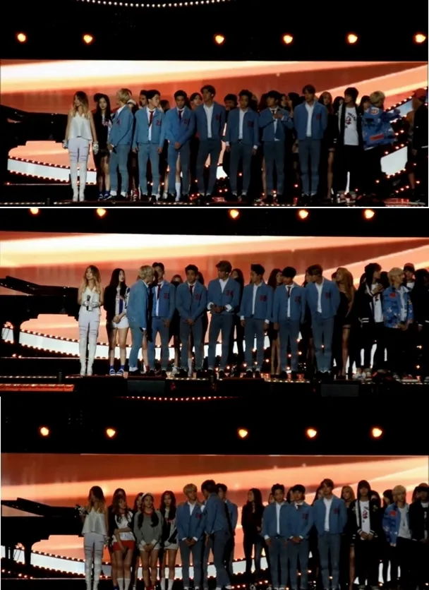 Momen saat EXO perhatian pada Red Velvet. © kkuljaem.blogspot.com