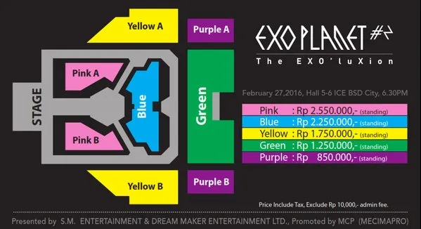 Seatplan dan harga tiket konser EXO bulan depan © Mecimapro
