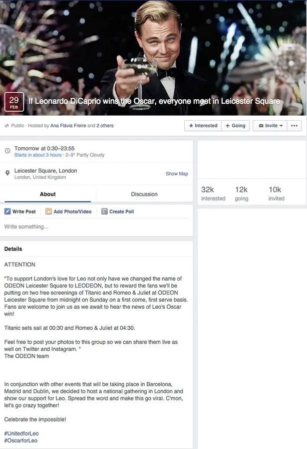 Inilah event FB yang mendukung Leo