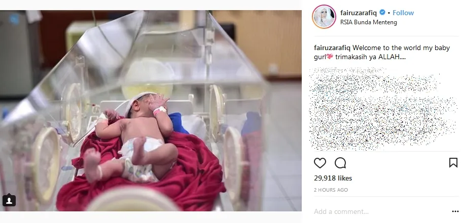 Fairuz A Rafiq dan Sonny Septian dikaruniai anak perempuan ©instagram/fairuzarafiq