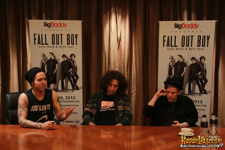 Fall Out Boy di Hotel Mandarin Oriental. ©KapanLagi.com®/Agus