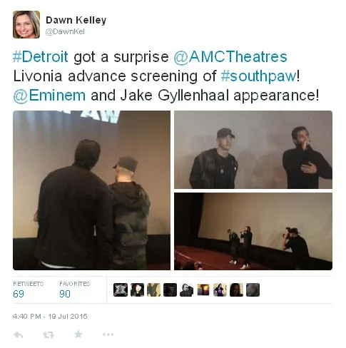 Gembira, salah satu fans sampai mengunggah foto-foto kejutan Eminem dan Jake Gyllenhaal ©Twitter