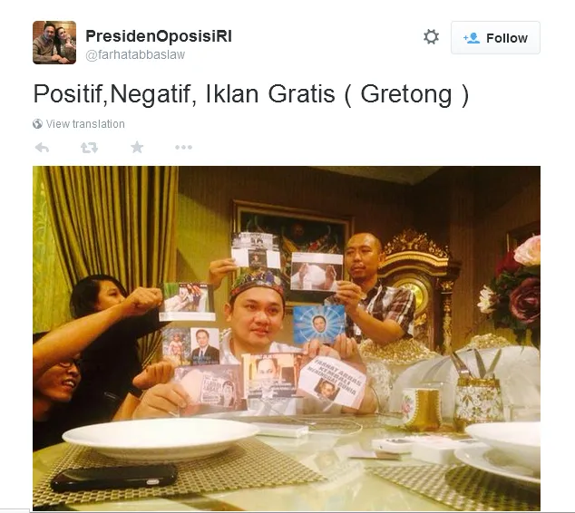 Farhat anggap meme adalah iklan gratis. @twitter/farhatabbaslaw