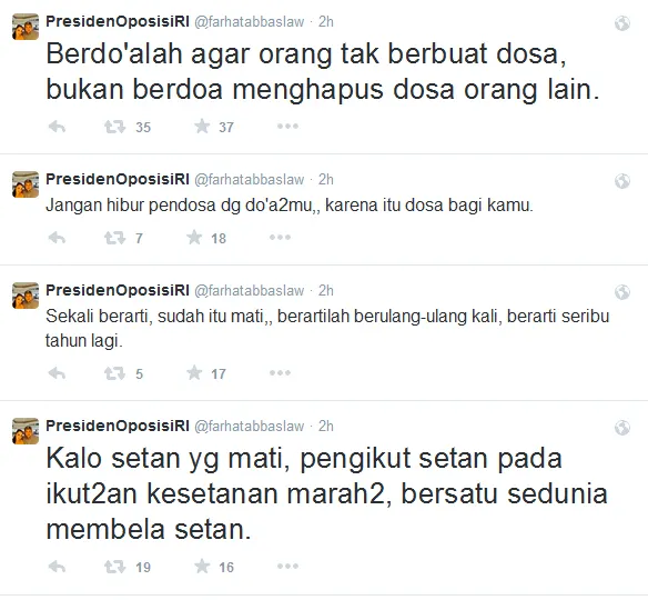 Farhat serang balik para haters. @twitter/farhatabbaslaw