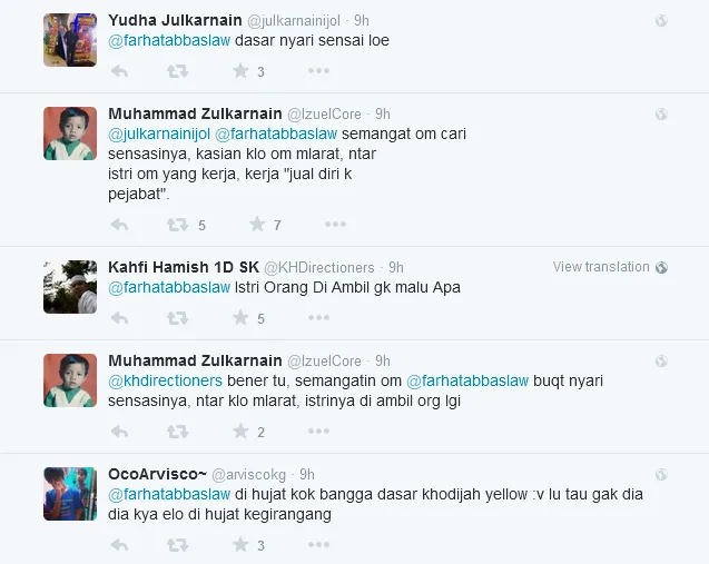 Farhat disamakan dengan Hodijah. @twitter/farhatabbaslaw
