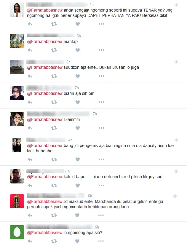 Komentar netizen tanggapi tulisan Farhat © Twitter/farhatabbasnew
