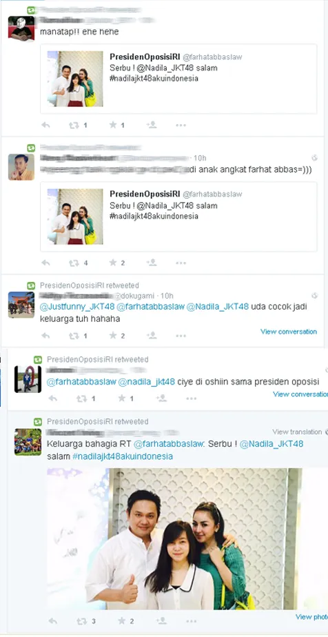 Kicauan dari para netizen yang diretweet oleh Farhat Abbas ©twitter.com - farhatabbaslaw