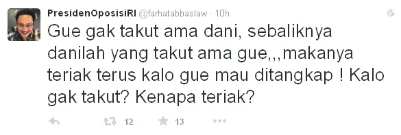 Farhat tak takut Dhani! © Twitter/farhatabbaslaw