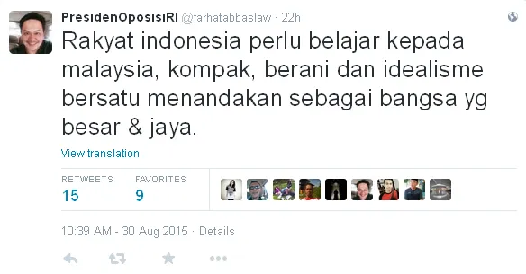 Pujian Farhat pada Malaysia © KapanLagi.com®/@farhatabbaslaw