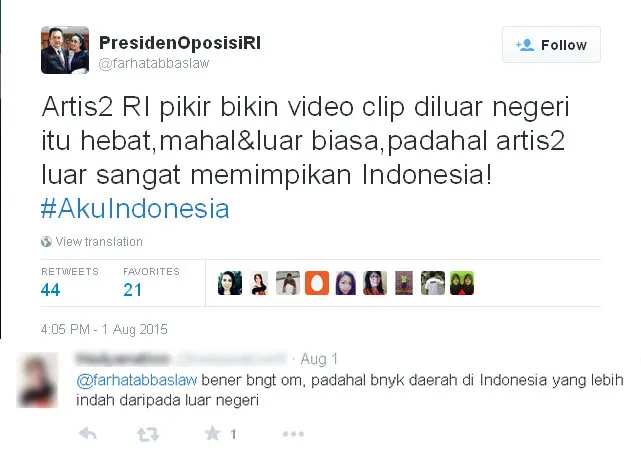 Kritikan Farhat Abbas @foto: Official Twitter Farhat Abbas