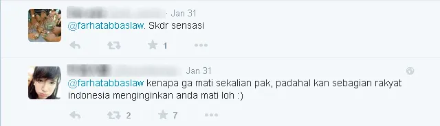 Beberapa komentar user pada Tweet Farhat / © Twitter