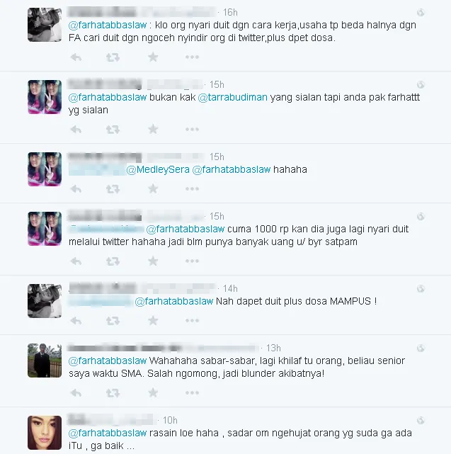 Komentar netizen mengenai tulisan Farhat / © Twitter