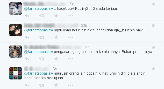 Kritikan netizen untuk Farhat / © Twitter