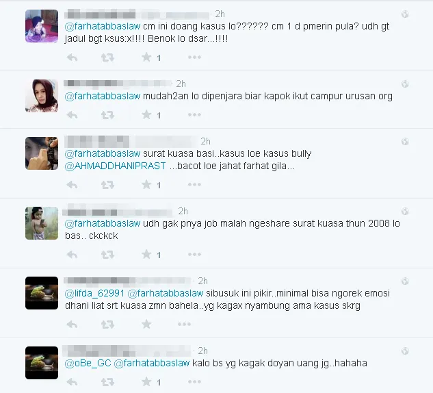 Komentar fans untuk Tweet Farhat / © Instagram