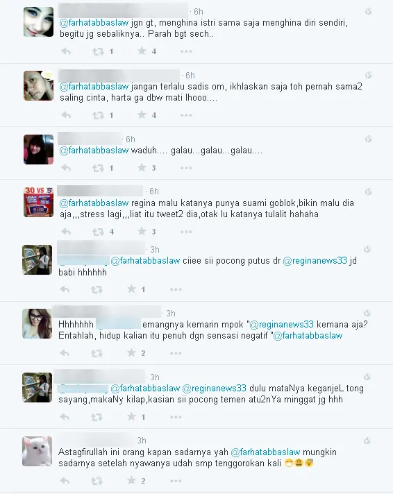 Komentar fans mengenai tweet Farhat / © Twitter