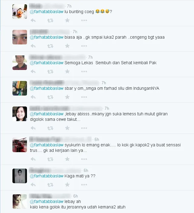 Komentar pedas Netizen untuk Farhat / © Twitter