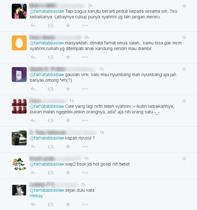 Komentar netizen mengenai tweet Farhat / © Twitter