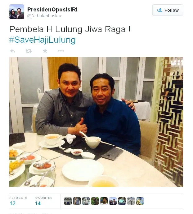 Foto Farhat Abbas dan Haji Lulung yang so sweet © twitter.com/FarhatAbbasLaw