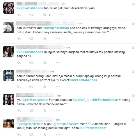 Sindiran fans untuk Farhat / © Twitter