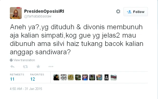 Amarah Farhat pada haters / © Twitter