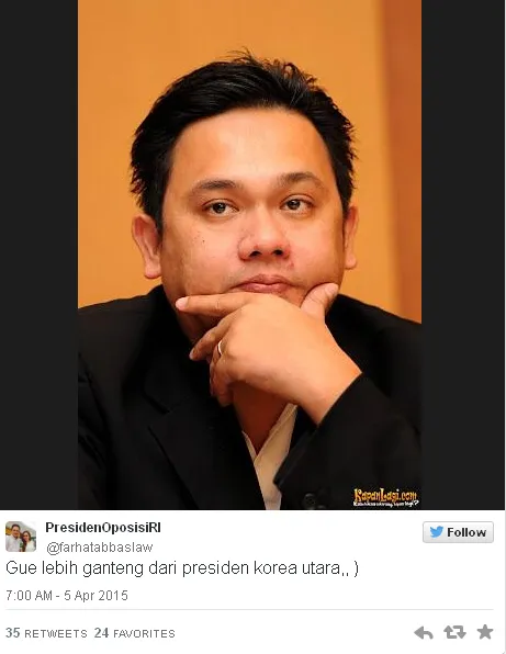 Farhat lebih ganteng dari Kim Jong Un, setuju? / © Instagram
