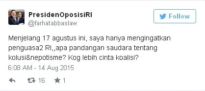 Pesan Farhat untuk para pemerintah / © Twitter - @farhatabbaslaw