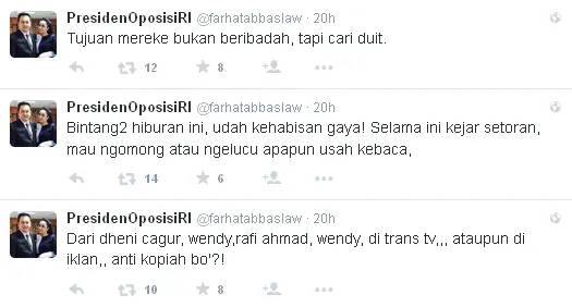 Farhat sindir para presenter kondang tanah air / © Twitter