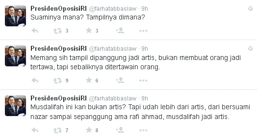 Farhat sindir Musdalifah / © Twitter