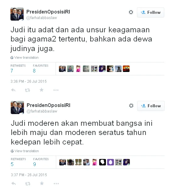 Farhat berceramah tentang hukum perjudian di Indonesia / © Twitter