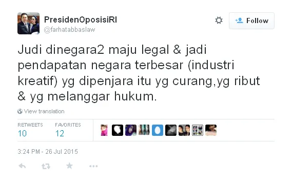 Farhat bandingkan Indonesia dan negara maju lainnya / © Twitter