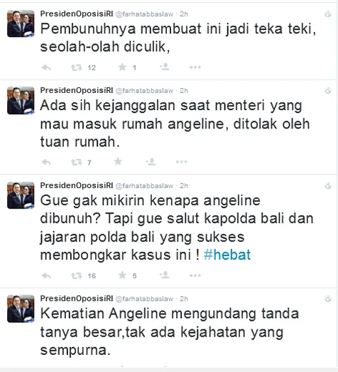 Kicauan Farhat Abbas di Twitter @Twitter.com - farhatabbaslaw