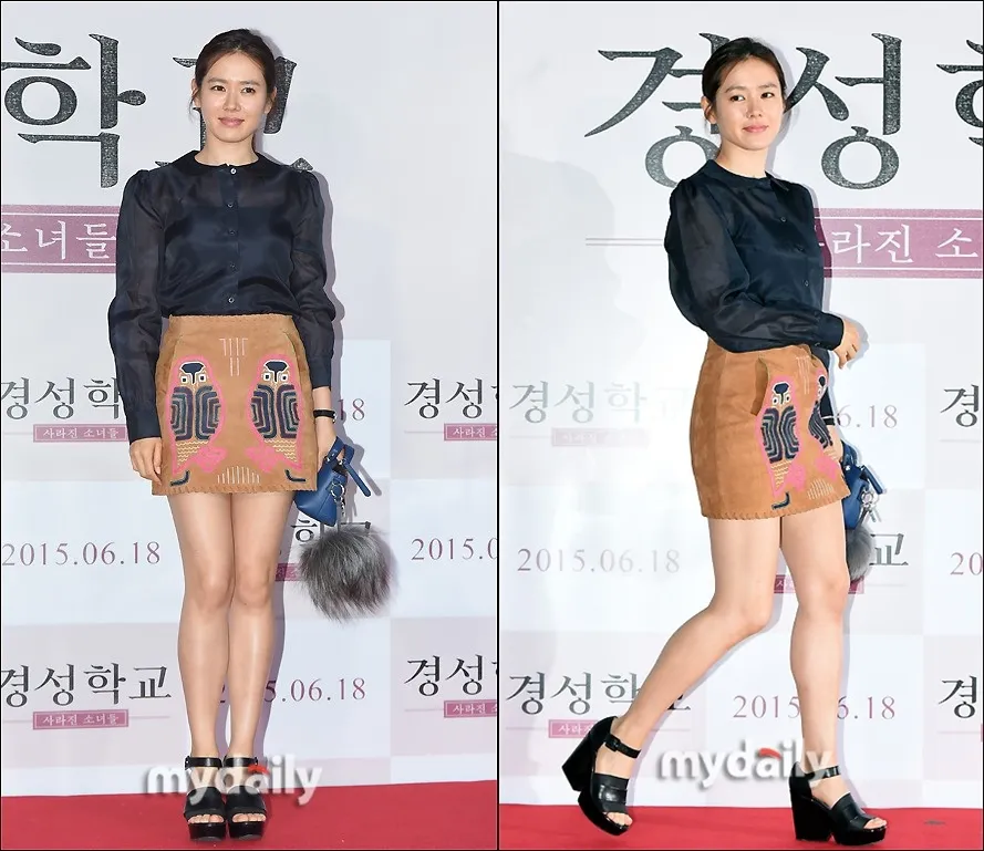 Fashion Son Ye Jin dalam acara premiere film sebagai tamu VIP, 15 Juni lalu. ©credit as tagged