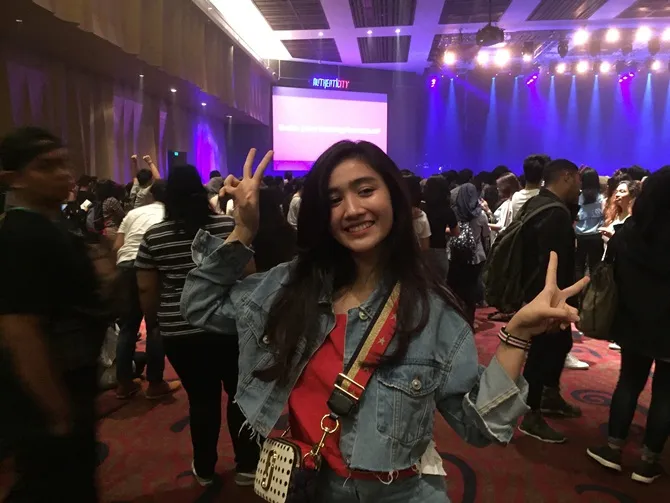 Febby Rastanty yang ditemui sebelum konser The Script (10/4/2018) (credit : kapanlagi.com/Adi Abbas Nugroho)