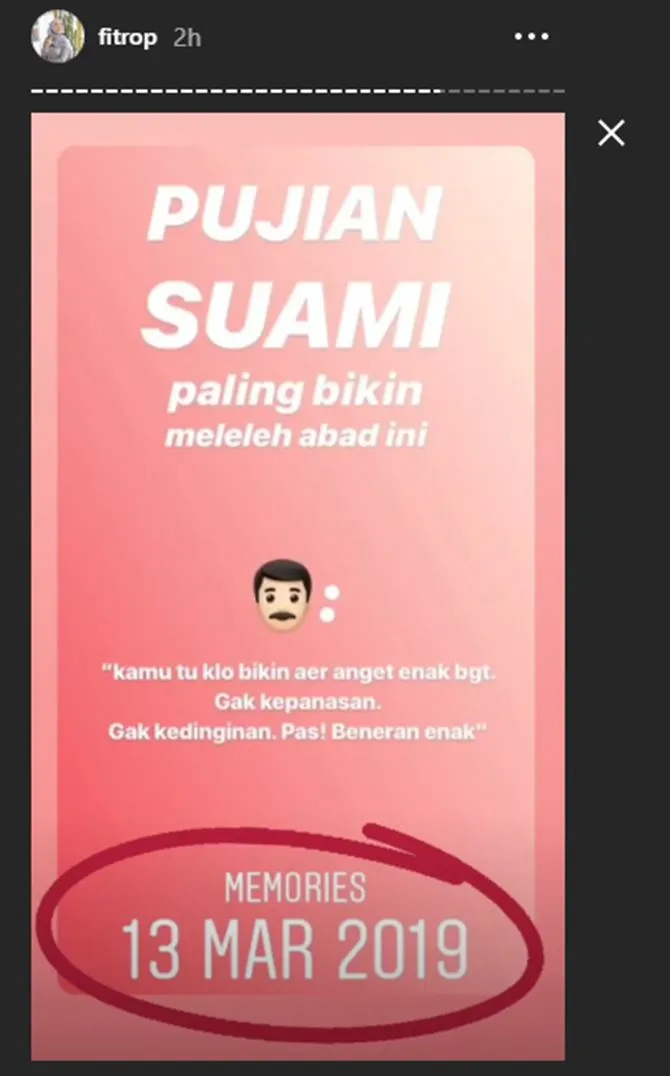 Insta story Fitri Tropica (credit: instagram.com/stories/fitrop)