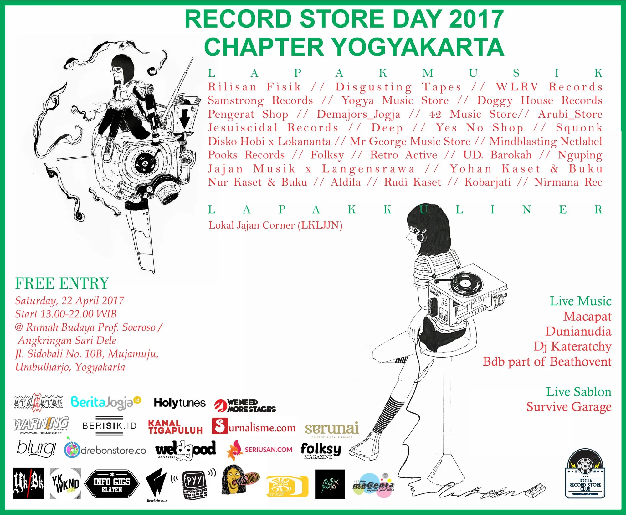 RSD 2017 Chapter Yogyakarta, siap hadirkan sederet rilisan fisik istimewa dari sejumlah band lokal terbaiknya © Relamati Records