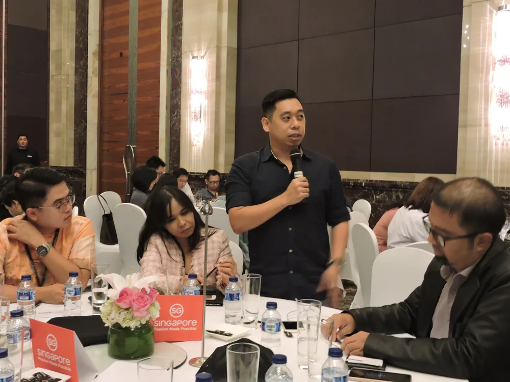 Food Blogger Eric Eko Santoso (@ericekos) berbagi pengalamannya saat menghadiri Michelin Guide Street Food Festival di Singapura dalam acara Year-In-Review Media & Trade Gathering di Grand Ballroom Hotel Indonesia Kempinski, Jakarta, pada Kamis, 14 Februari 2019.