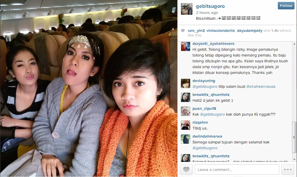 Masa sih segini pamer dada? @Instagram.com/gebitsugoro