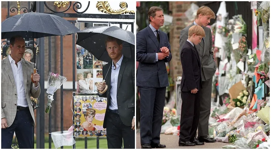 Pangeran William dan Harry mendatangi gerbang Istana Kensington © Istimewa