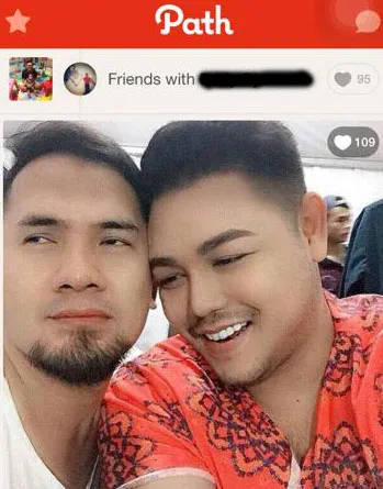 Kemesraan Saipul Jamiell dan Ivan Gunawan yang menyebar di Path. (Path)