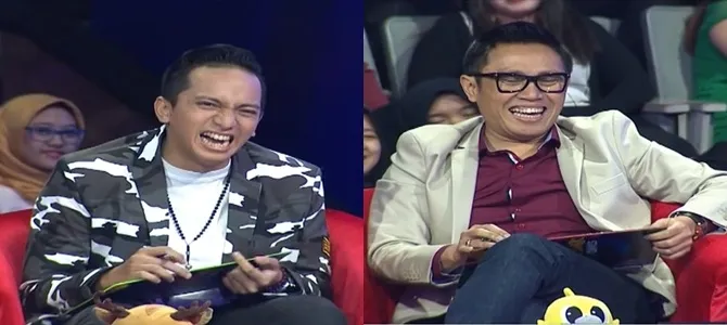 Para juri pun nggak bisa menahan tawanya atas lawakan Mega.