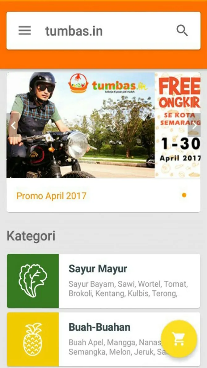 Tumbas.in berfokus pada kebutuhan masyarakat untuk belanja bahan-bahan dapur.