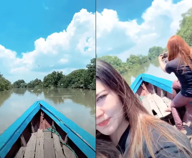 Via kedapatan lagi mengunjungi Desa Pucukan, Sidoarjo. 