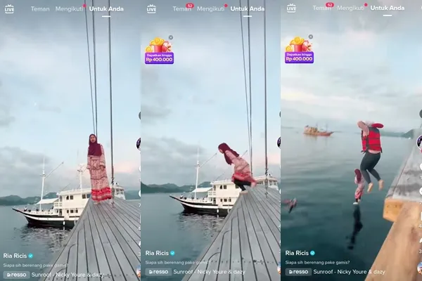 Ria Ricis Berenang Pakai Gamis (Credit: instagram.com/riaricis1795)