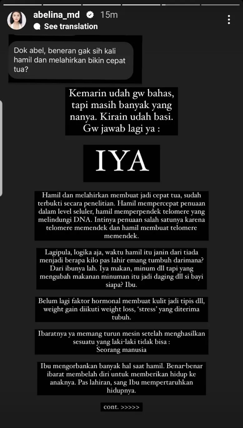 Abelina buka suara soal childfree (Credit: instagram.com/abelina_md)