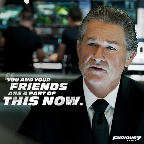 Kurt Russell sebagai Mr. Nobody. Kabarnya ia akan muncul lagi di FNF 8.©Universal