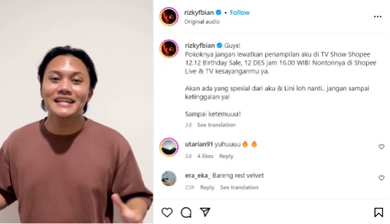 Sumber: instagram.com/rizkyfbian